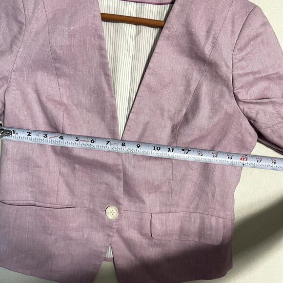 Express Women's Lilac Linen Blend Single Button Blazer Jacket - Size 6 - Picture 7 of 8